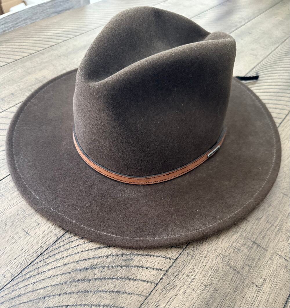 Stetson Crushable Wool Felt Western Hat Brown Size Medium Water Repellent USA